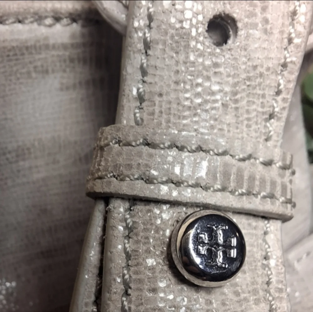 Tory Burch Vintage Lizard Leather Embossed Hobo Bag